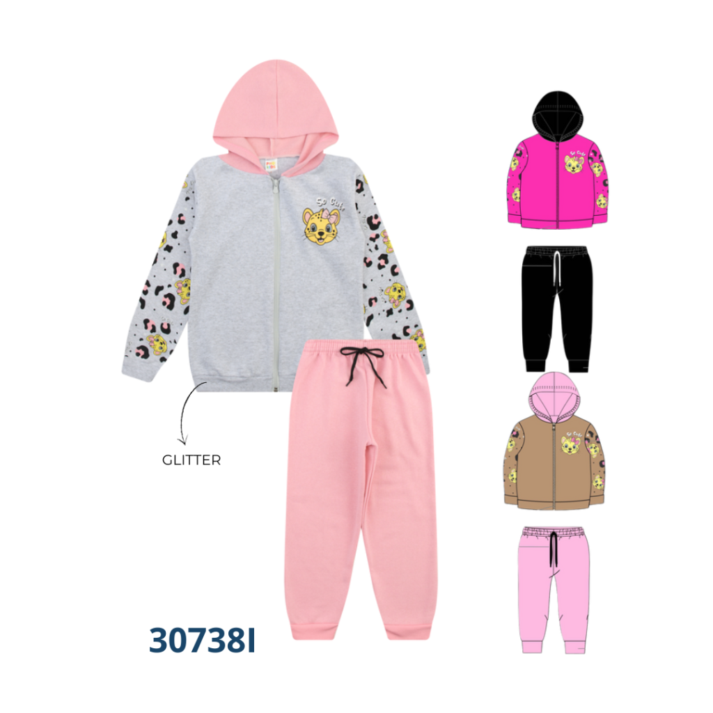 Kit 3 Conjuntos Jaqueta com Capuz e Calça com Cadarço