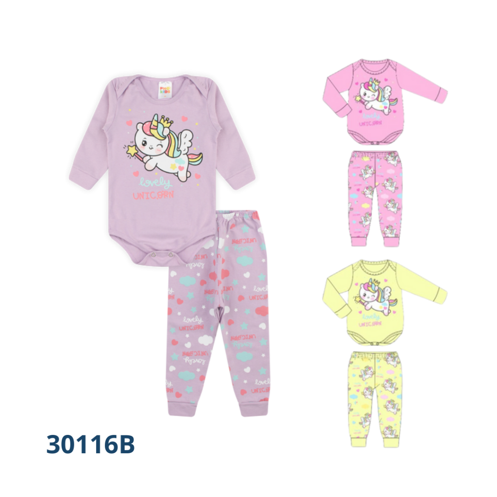 Kit 4 Conjuntos Body + Calça estampada