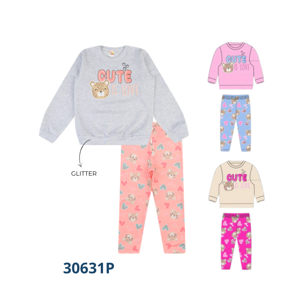 KIT 3 CONJUNTOS BLUSÃO E CALÇA ESTAMPADA