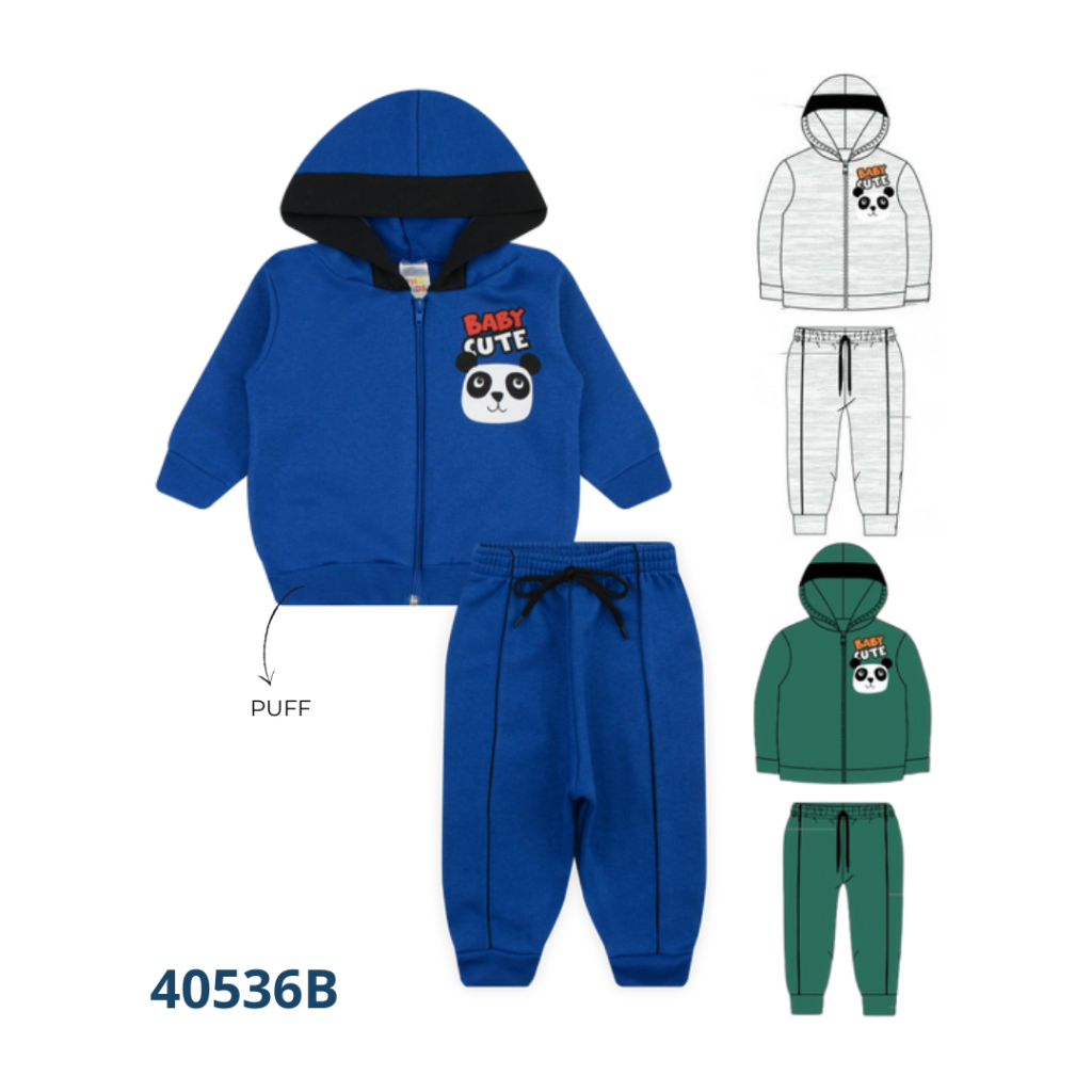 KIT 3 CONJUNTOS JAQUETA E CALÇA COM FILETE E CADARÇO