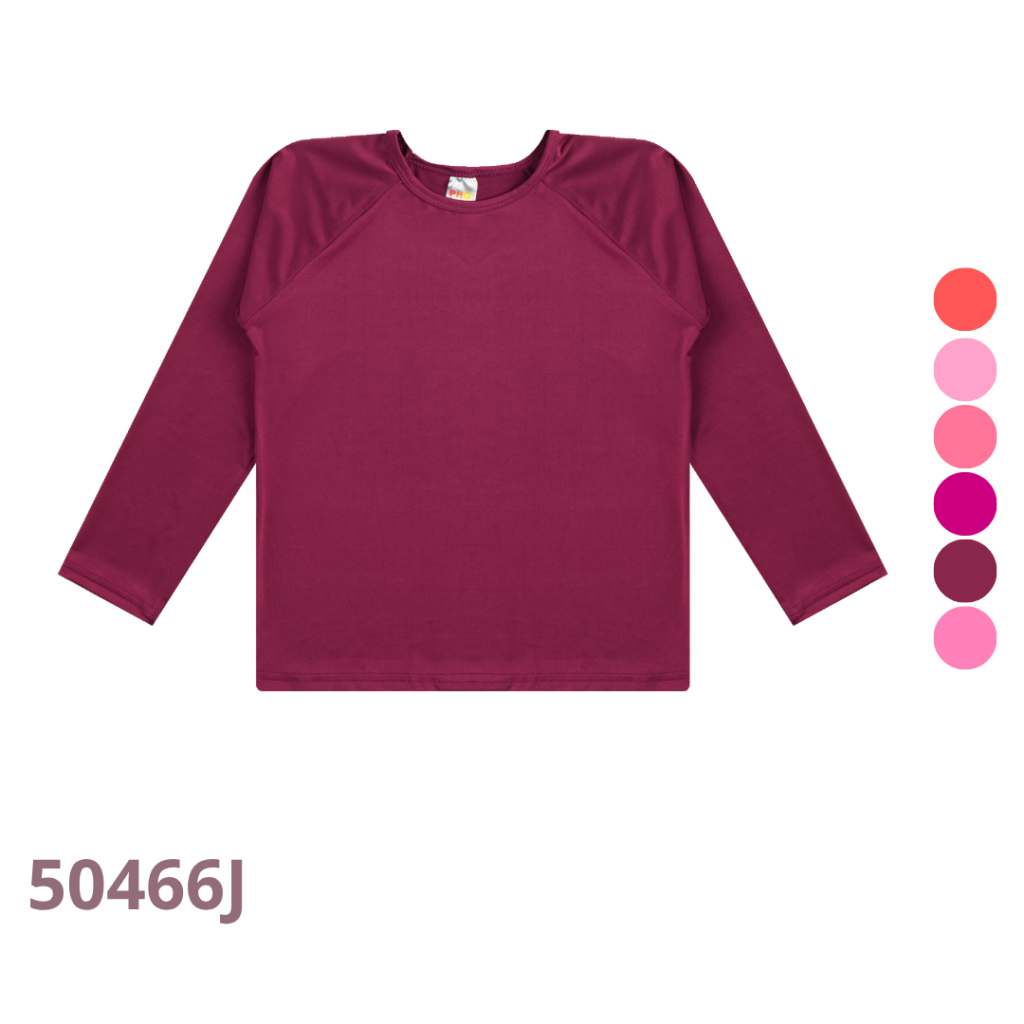 KIT 4 BLUSA RAGLÃ MANGA LONGA 