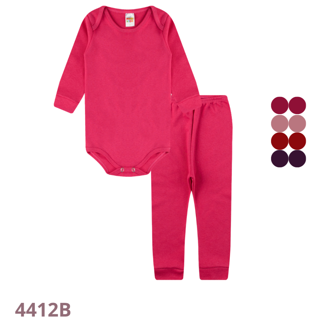 KIT 4 CONJUNTO BODY DECOTE AMERICANO E CALÇA COM PUNHO