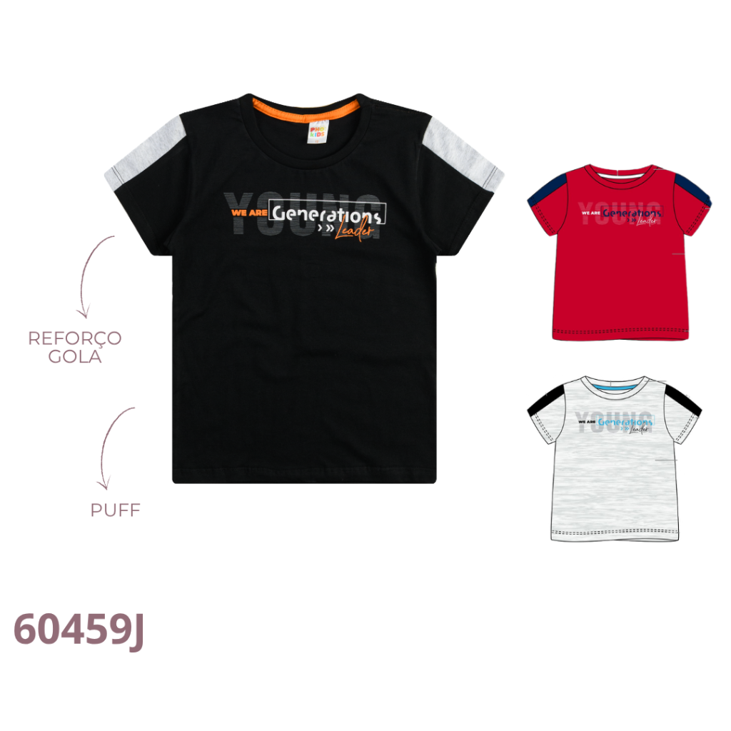  KIT 4 CAMISETA COM REFORÇO E RECORTE MANGA