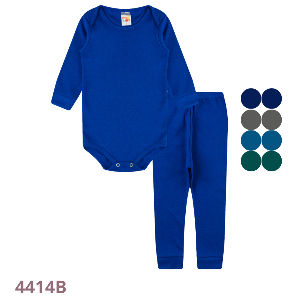 KIT 4 CONJUNTO BODY DECOTE AMERICANO E CALÇA COM PUNHO