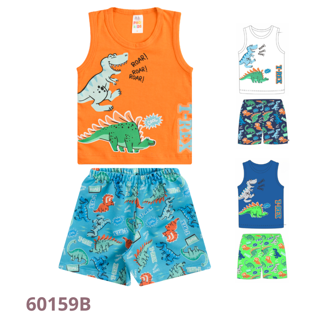 KIT 3 CONJUNTO REGATA E BERMUDA ESTAMPADA