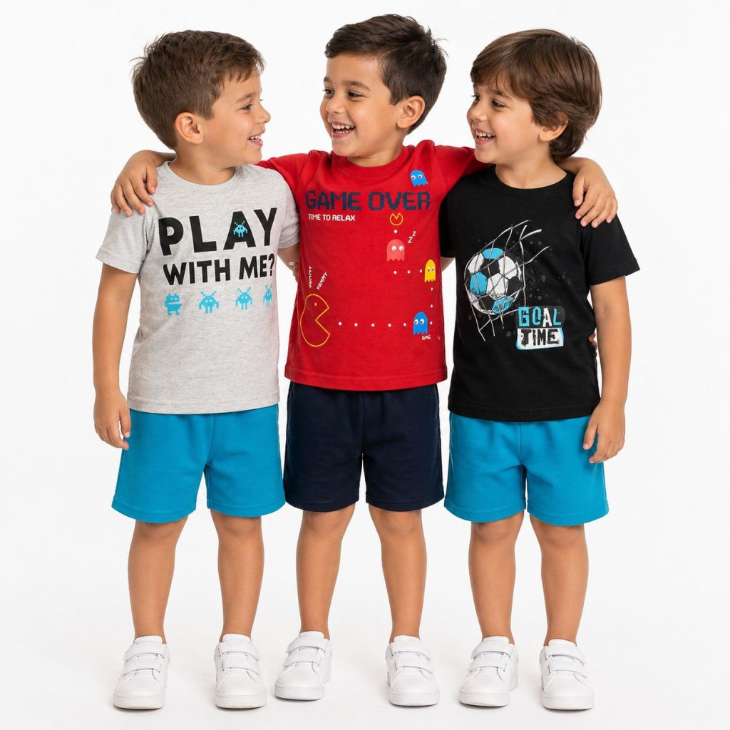  KIT 72 CONJUNTO CAMISETA E BERMUDA | 1AO8