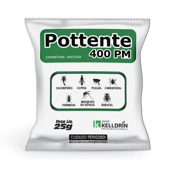 Pottente 400 PM Cipermetrina Inseticida Kelldrín 25g Und.