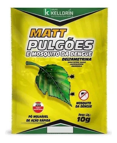 Matt Pulgões e Mosquito da Dengue Envelope Kelldrín 10g Und.