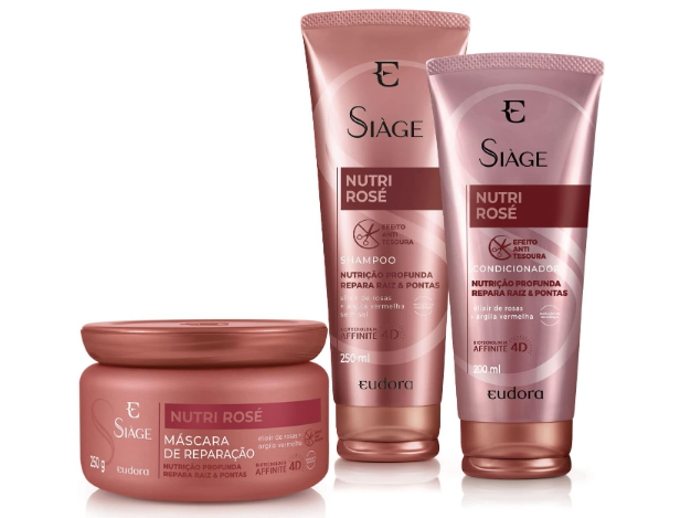 KIT SHAMPOO + CONDICIONADOR + MASCARA EUDORA 