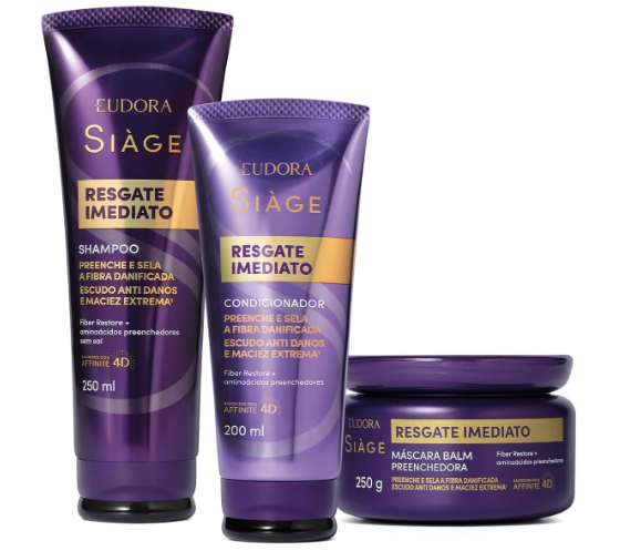 KIT SHAMPOO + CONDICIONADOR + MASCARA EUDORA 