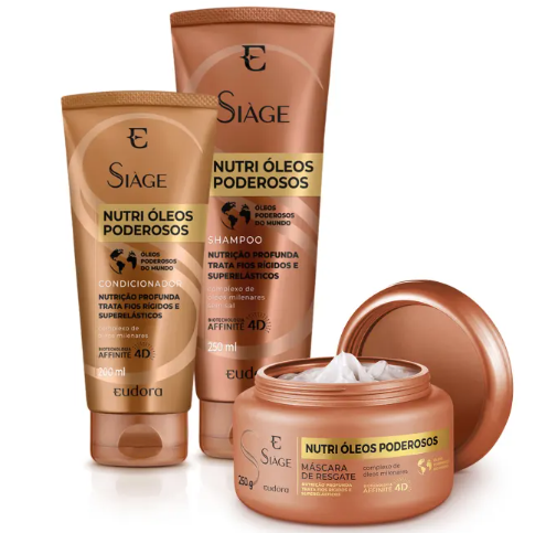 KIT SHAMPOO + CONDICIONADOR + MASCARA EUDORA 