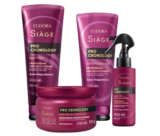 KIT SHAMPOO + CONDICIONADOR + MASCARA + LEAVE IN EUDORA 