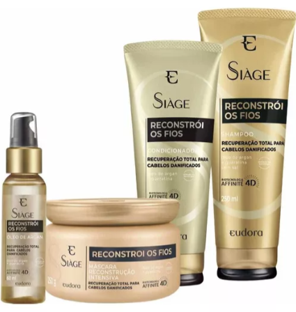 KIT SHAMPOO + CONDICIONADOR + MASCARA + OLEO EUDORA 