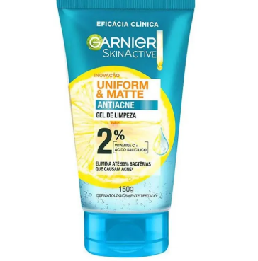  Gel de Limpeza Facial Garnier Skin Uniform & Matte Antiacne 150g