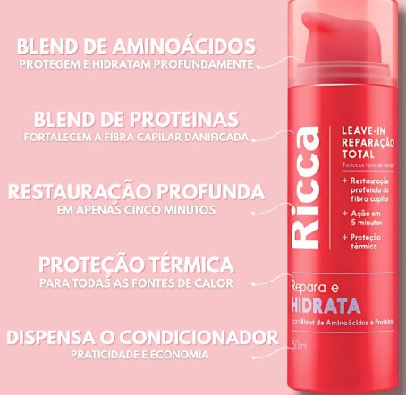 Leave-in Hidrata Reparação Total Ricca 50ml