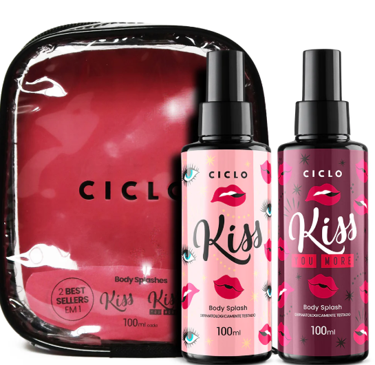 Estojo ciclo Body Splash Kiss 100ml + Kiss You More 100ml
