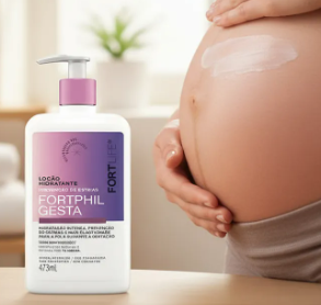 Loção Hidratante Para Gestante Fortphil Gesta 473ml Fortlife Sem Fragrância