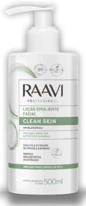 LOÇAO EMOLIENTE CLEAN SKIN RAAVI 500ML