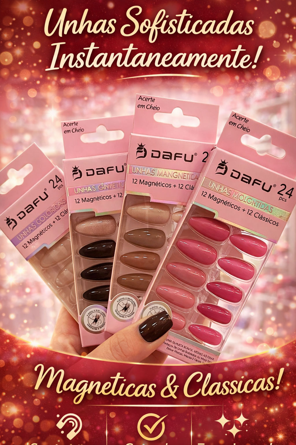 UNHA AUTOADESIVAS DAFU C/24 PEÇAS