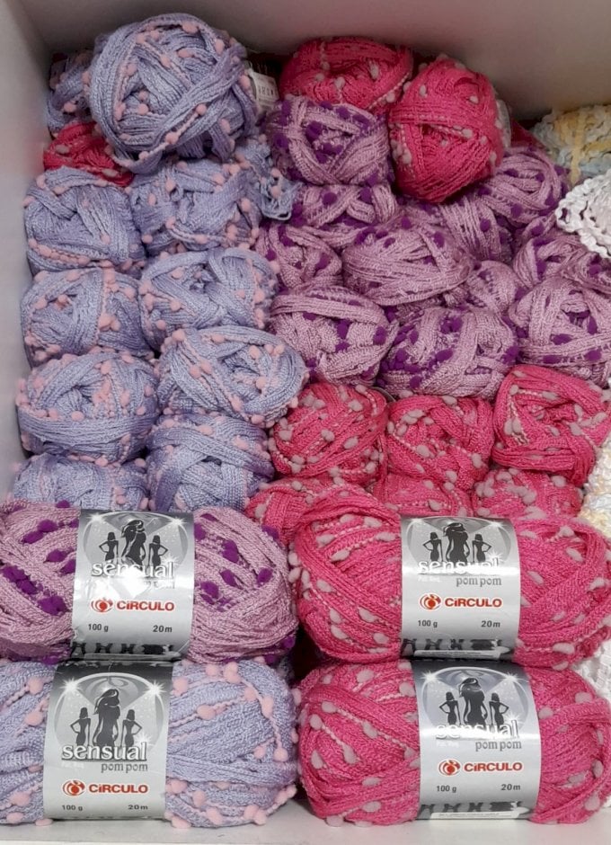 Lã sensual pompom 100g, 2 