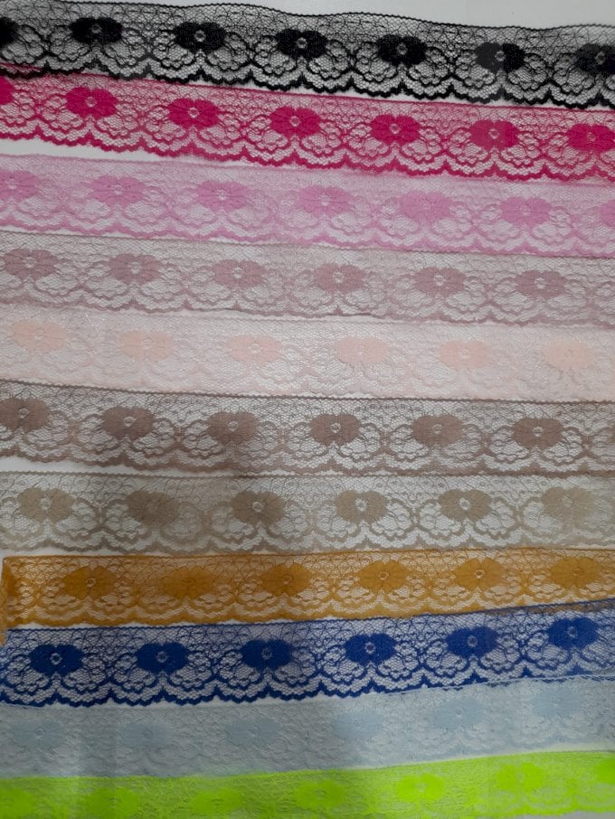 Renda naylon 4 cm largura