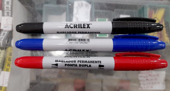 Marcador permanente ponto dupla acrile x