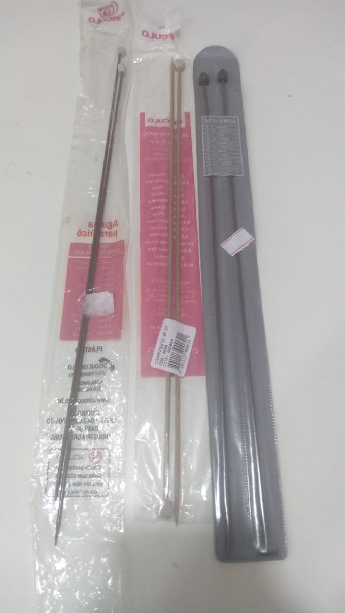 Agulha trico longa Plástico n° 2 e 3