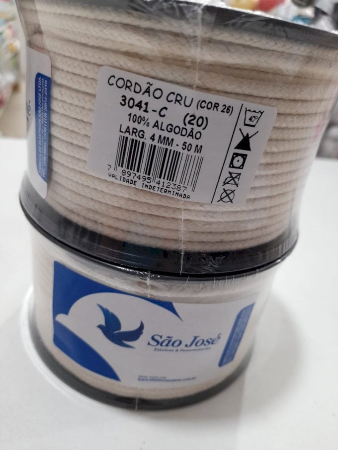 Cordão algodão crú 