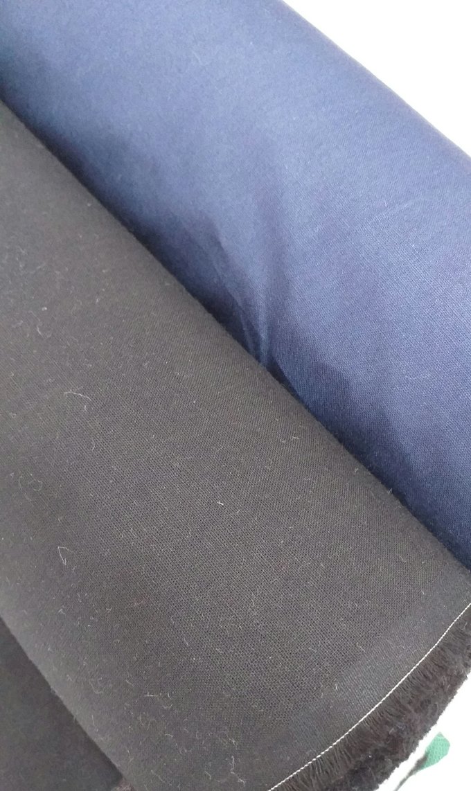 Tecido tricoline 100% algodão preto e azul marinho 