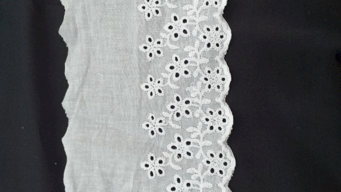 Tira bordada 100% algodão 