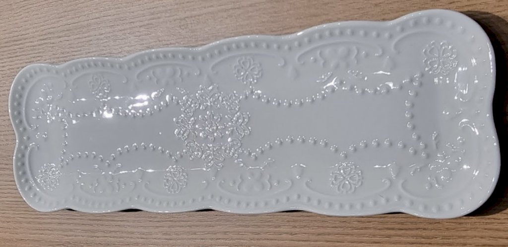 BANDEJA PORCELANA BUTTERFLY BRANCA - BAN033