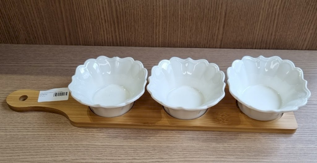 JOGO PETISQUEIRAS TABUA BAMBU FLOR - PET020