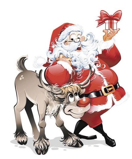 DECALQUE SANTA & RUDOLPH 