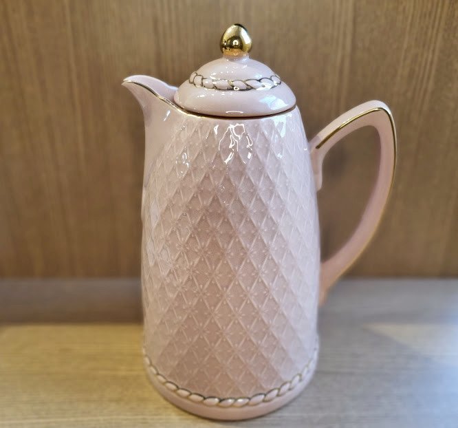 GARRAFA TÉRMICA PORCELANA RENDA ROSA 