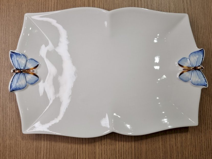TRAVESSA PORCELANA BORBOLETAS 