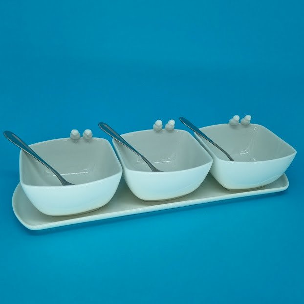 CJ 3 PET COM BANDEJA E COLHER BIRDS - PTQ008