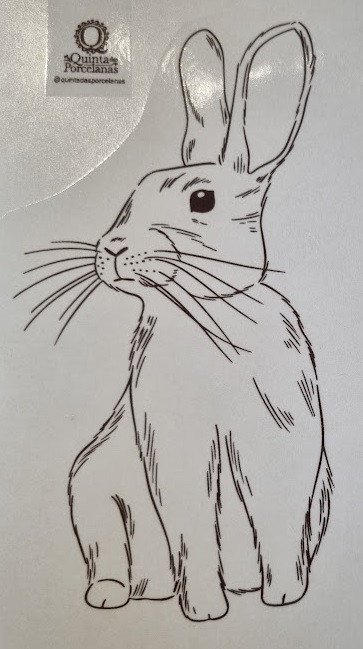 DECALQUE COELHO CONTORNO SÉPIA - DEC560