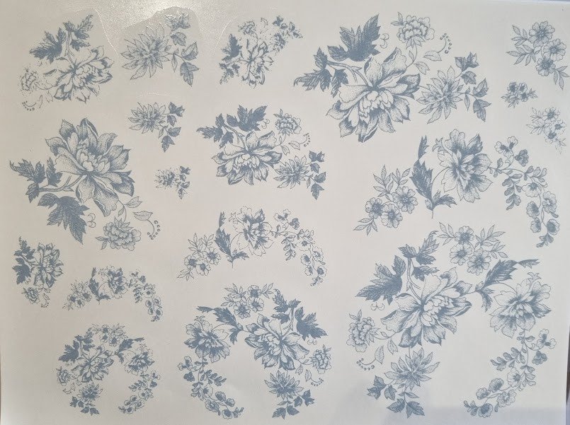 DECALQUE FOLHAGEM CINZA - DEC567