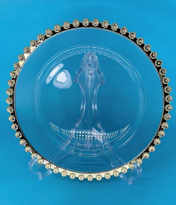 SOUSPLAT DE CRISTAL DAISY BORDA DOURADA - SOU004