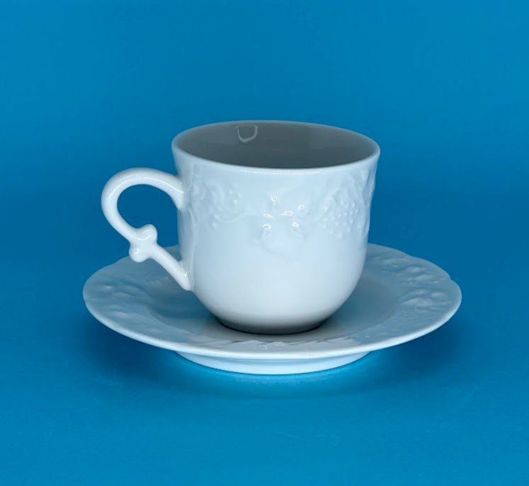 XICARA CHÁ PORCELANA COM PIRES LIMOGES VENDANGE - XIC057