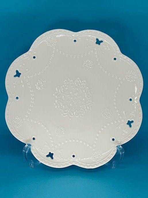 PRATO PORCELANA BUTTERFLY BRANCO - PRA068