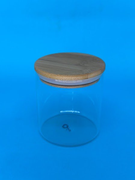 POTE BAHIA DE VIDRO E TAMPA DE BAMBU - POT115