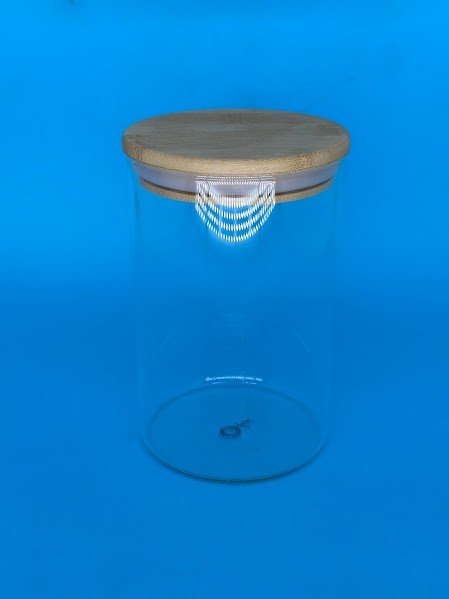 POTE BAHIA DE VIDRO E TAMPA DE BAMBU - POT116