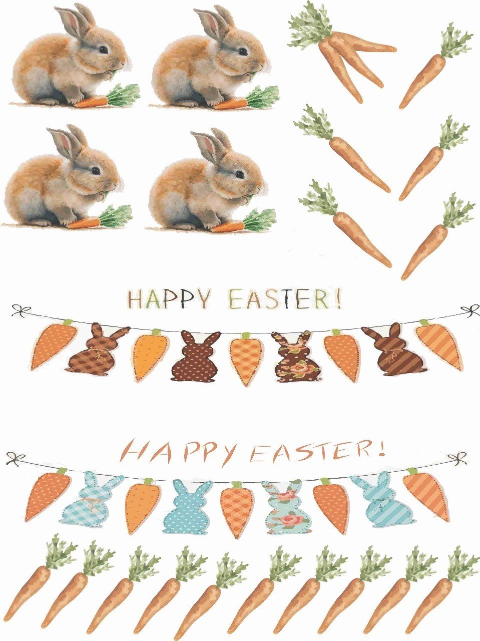 DECALQUE FOLHA HAPPY EASTER - DEC804