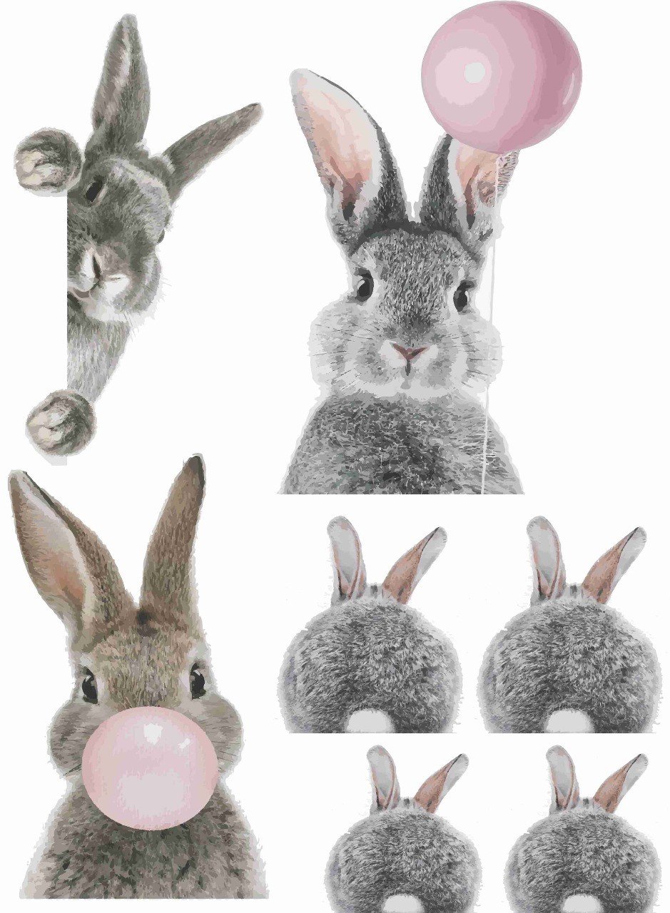 DECALQUE FOLHA COELHOS COM BALOES - DEC808