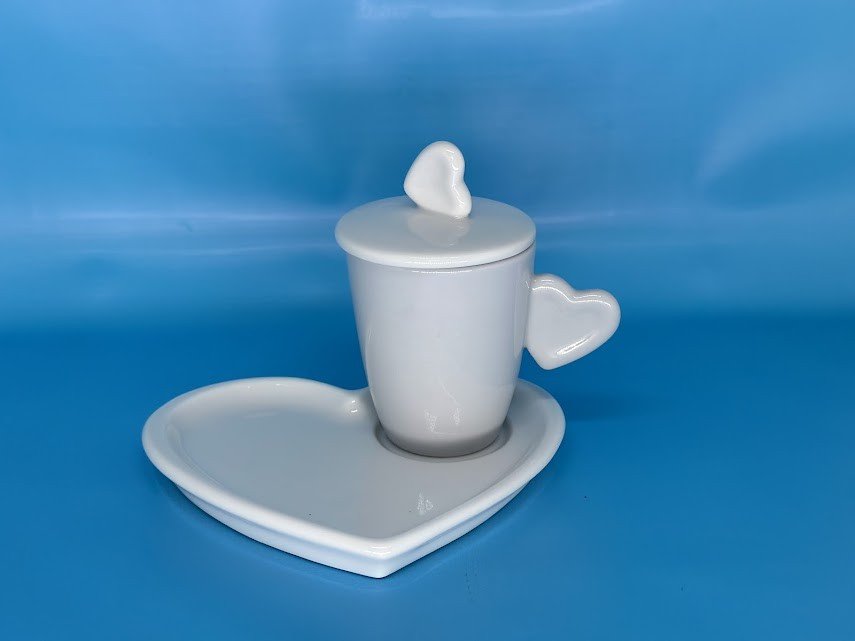 XÍCARA CORAÇÃO CAPUCCINO COM TAMPA - XIC142