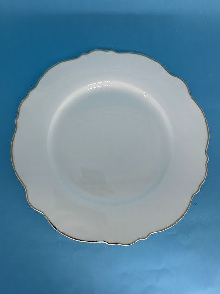 PRATO RASO MALDIVAS BRANCO C/FIO DE OURO - PRA238