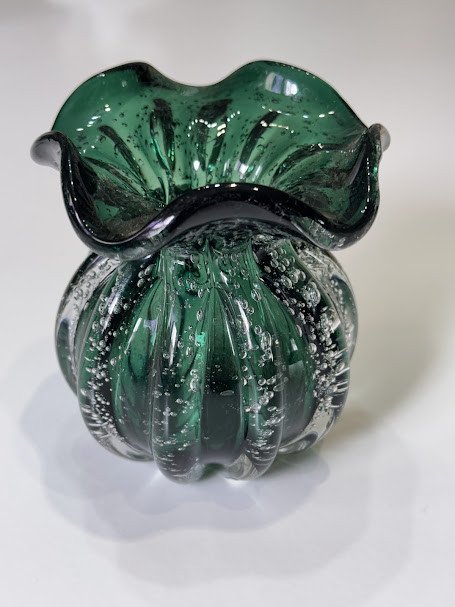 VASO DE VIDRO ITALY VERDE ESMERALDA - VAS132