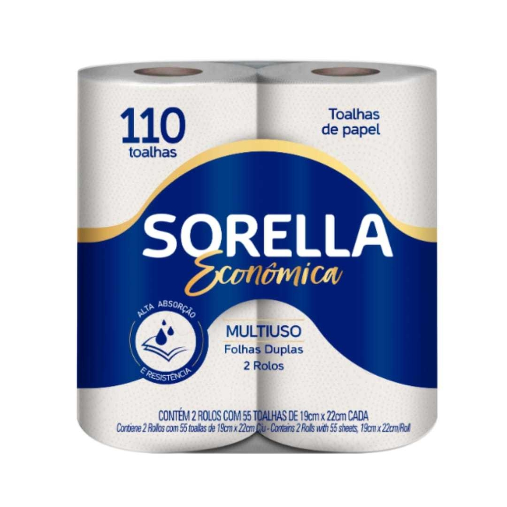 TOALHA DE PAPEL SORELLA COM DOIS ROLOS
