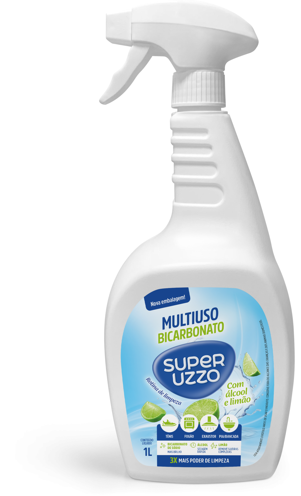 MULTIUSO BIC+ALCOOL+LIMAO SUPER UZZO COM GATILHO 1L 